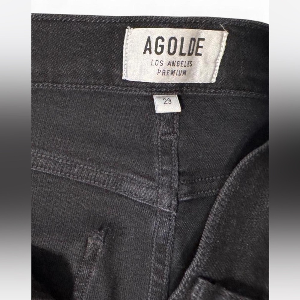 AGOLDE Sophie Crop High‎ Rise Black Denim Jeans Size 29 - Picture 6 of 7